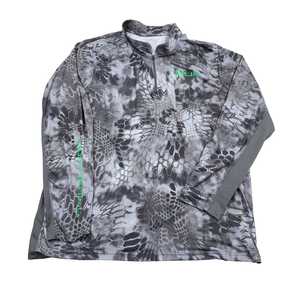 Huk Shirt Men XXL 2XL Pullover Quarter 1/4 Zip Performance Fishing Kryptex Raid